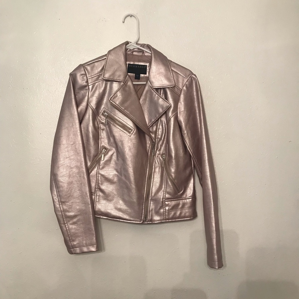 BERNARDO Rose Gold Faux Leather Jacket